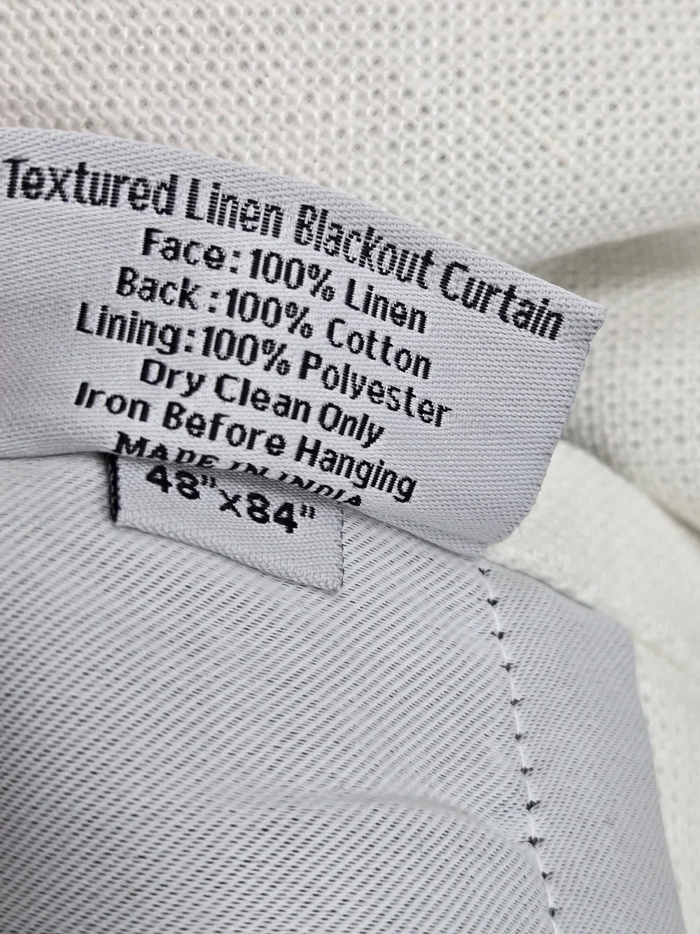 NWT QUINCE Set 2 48x84 Heavyweight European Linen Blackout Curtains White 9953